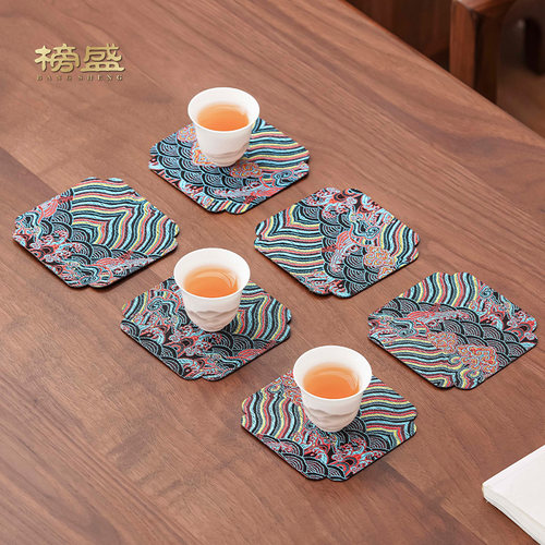 榜盛手工杯垫茶席中式