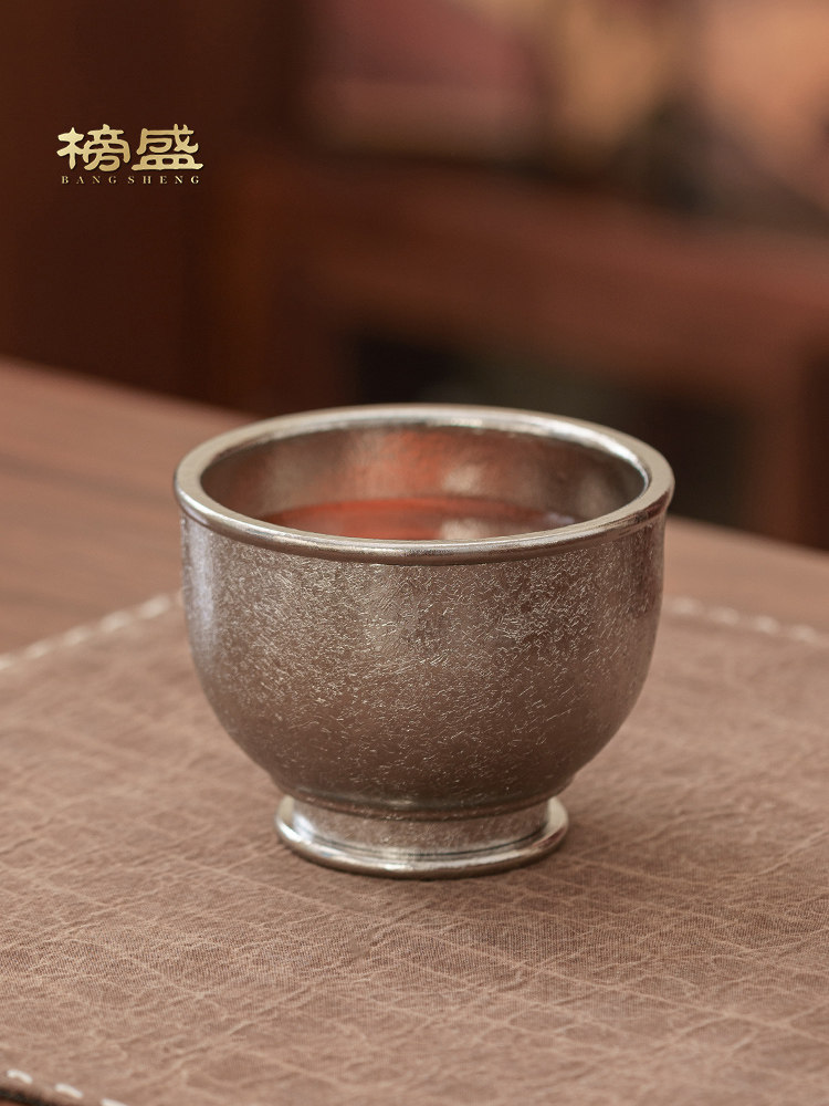 榜盛纯钛茶杯钛杯茶碗主人杯双层防烫高端钛功夫茶杯茶具礼品礼盒
