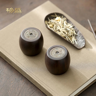 榜盛黑檀实木盖置壶垫紫砂壶盖托盖碗盖子托架高档茶具茶道配件