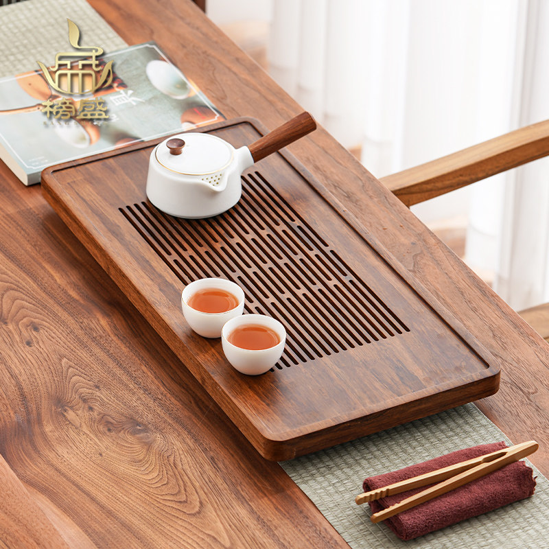 榜盛重竹茶盘中式家用小型茶台沥水储排水抽屉式茶海托盘功夫茶具
