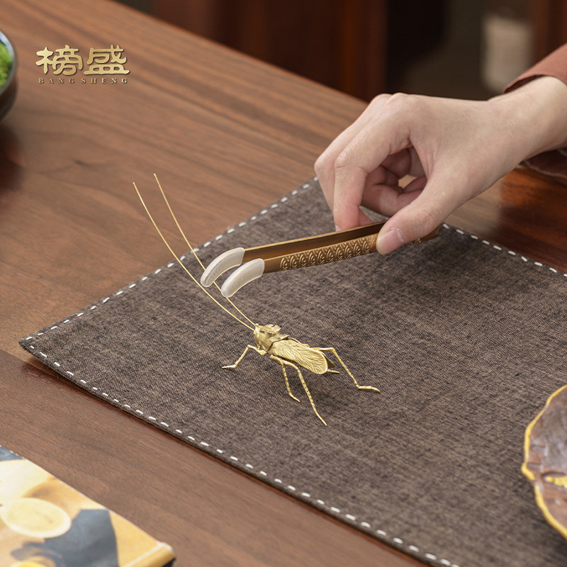 榜盛纯铜飞蝗腾达茶夹托架图片