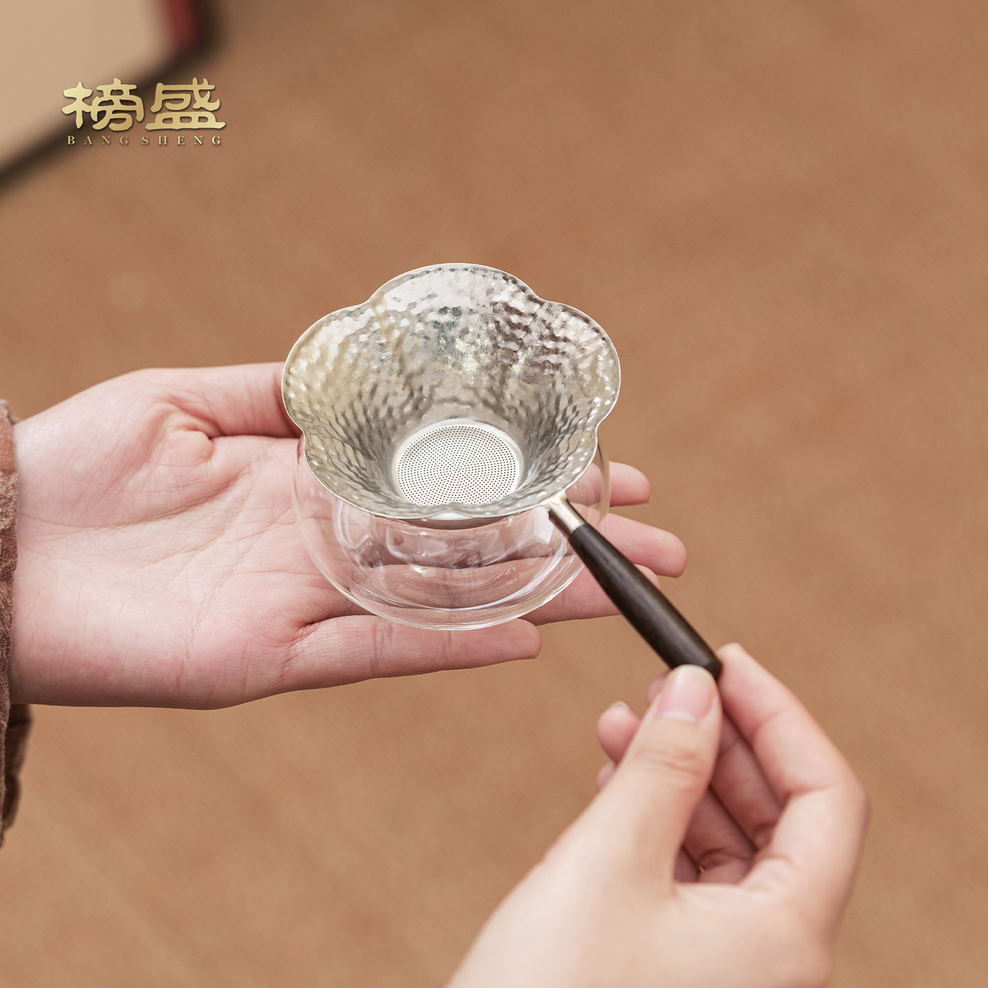 纯钛梅花锤纹茶漏超细茶叶过滤茶器家用功夫茶具茶道配件茶隔茶滤