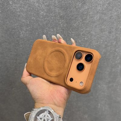 新款磁吸充电苹果17手机壳iPhone17promax羊巴皮半包16151413防摔