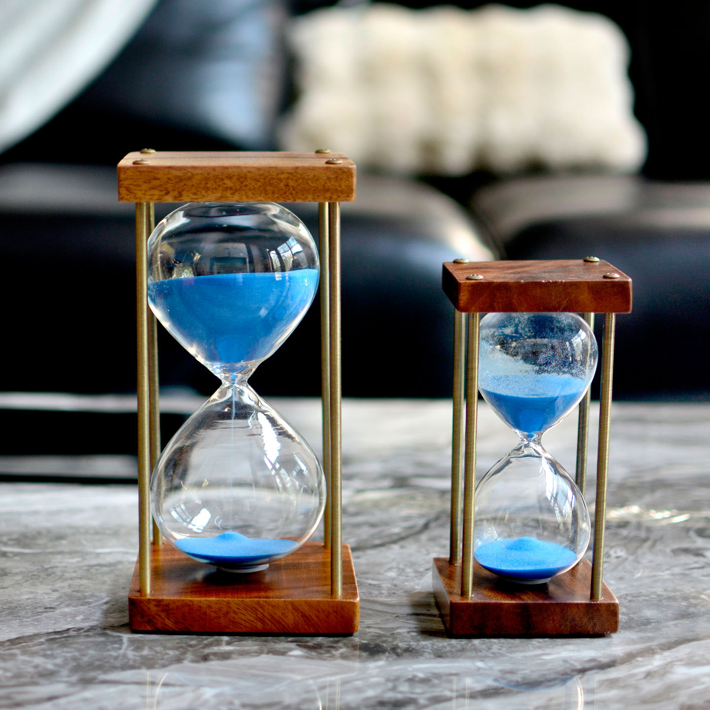 胡桃木实木质沙漏计桌面摆件
