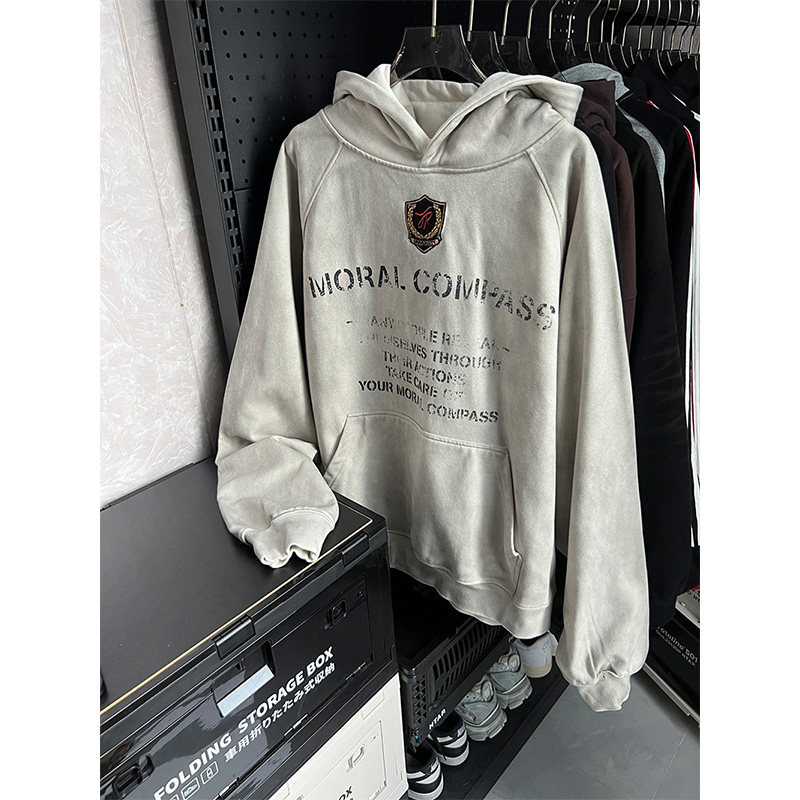 ooohmygo美式复古水洗做旧标语连帽卫衣男高级感宽松cleanfit外套,男装,卫衣,淘宝优惠券,粉丝福利购,淘宝优惠卷