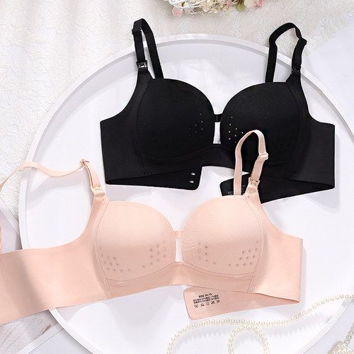 小胸薄款无痕哺乳文胸孕妇怀孕期舒适聚拢内衣光面杯产后哺乳胸罩