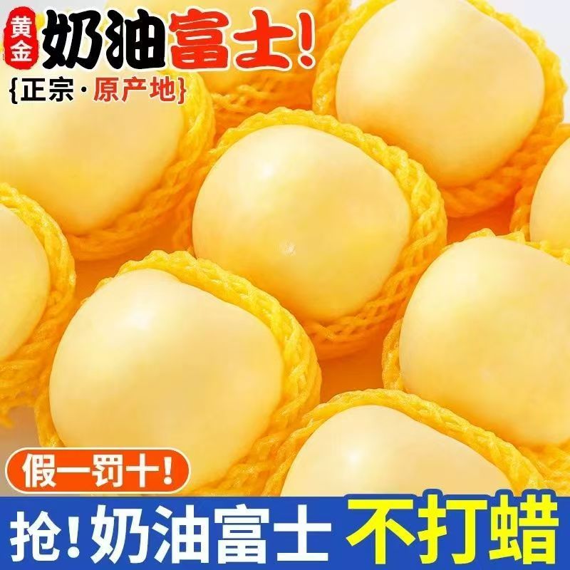 特级山东烟台黄金奶油富士苹果9斤脆甜多汁正宗新鲜当季现摘整箱