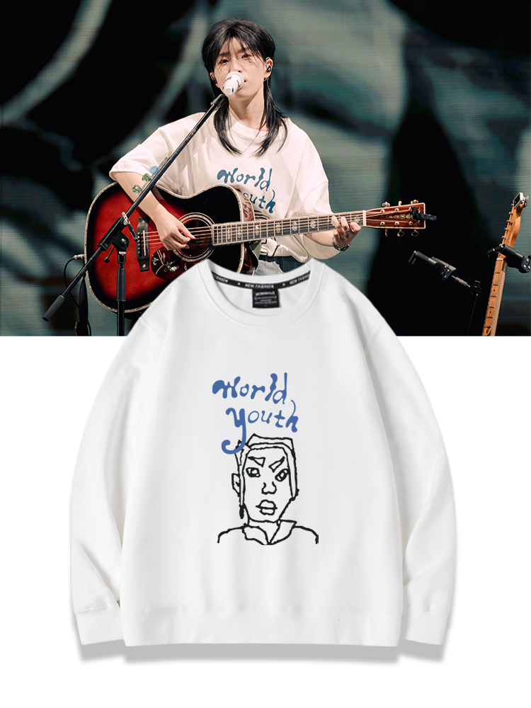 房东的猫同款手绘头像世界圆领卫衣宽松男女秋冬新款潮流外套上衣