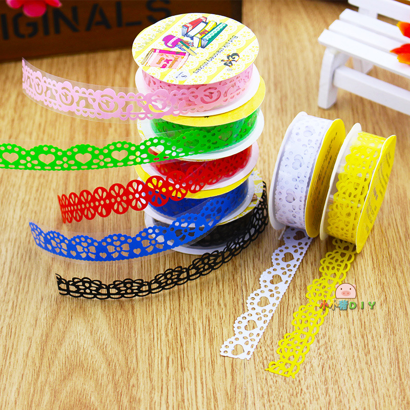蕾丝胶带diy相册儿童成长册手工材料创意花边花纹胶纸韩国贴纸