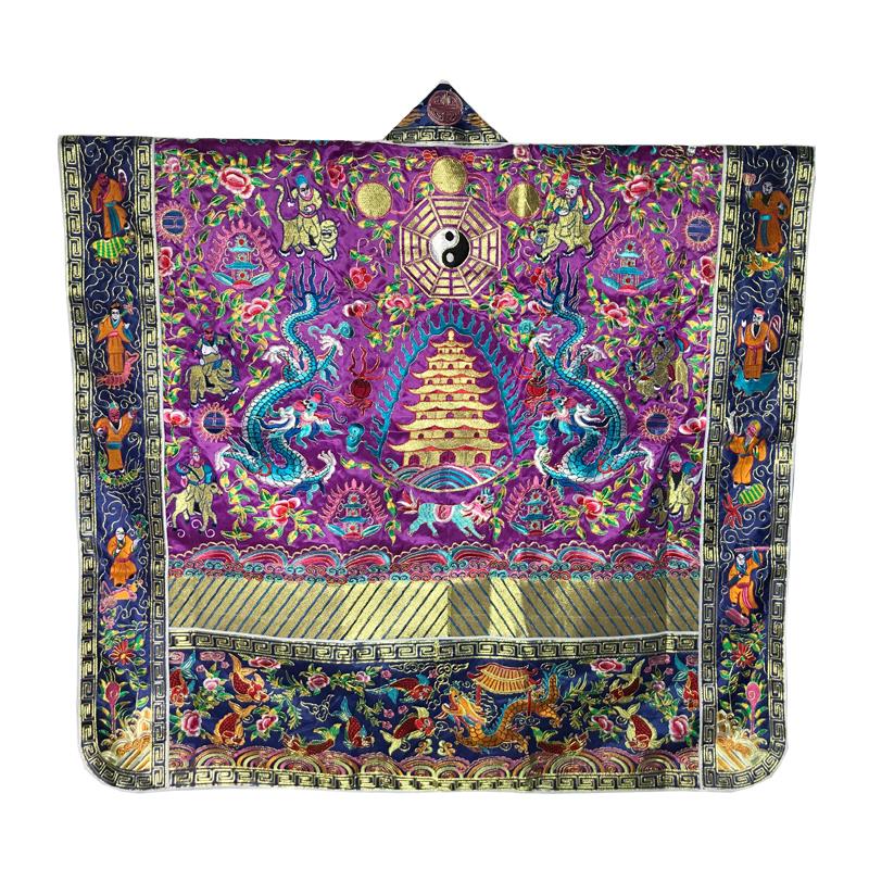 新款高档 高功法事服装 道袍 道服 降衣 浅金葱工艺 长袍