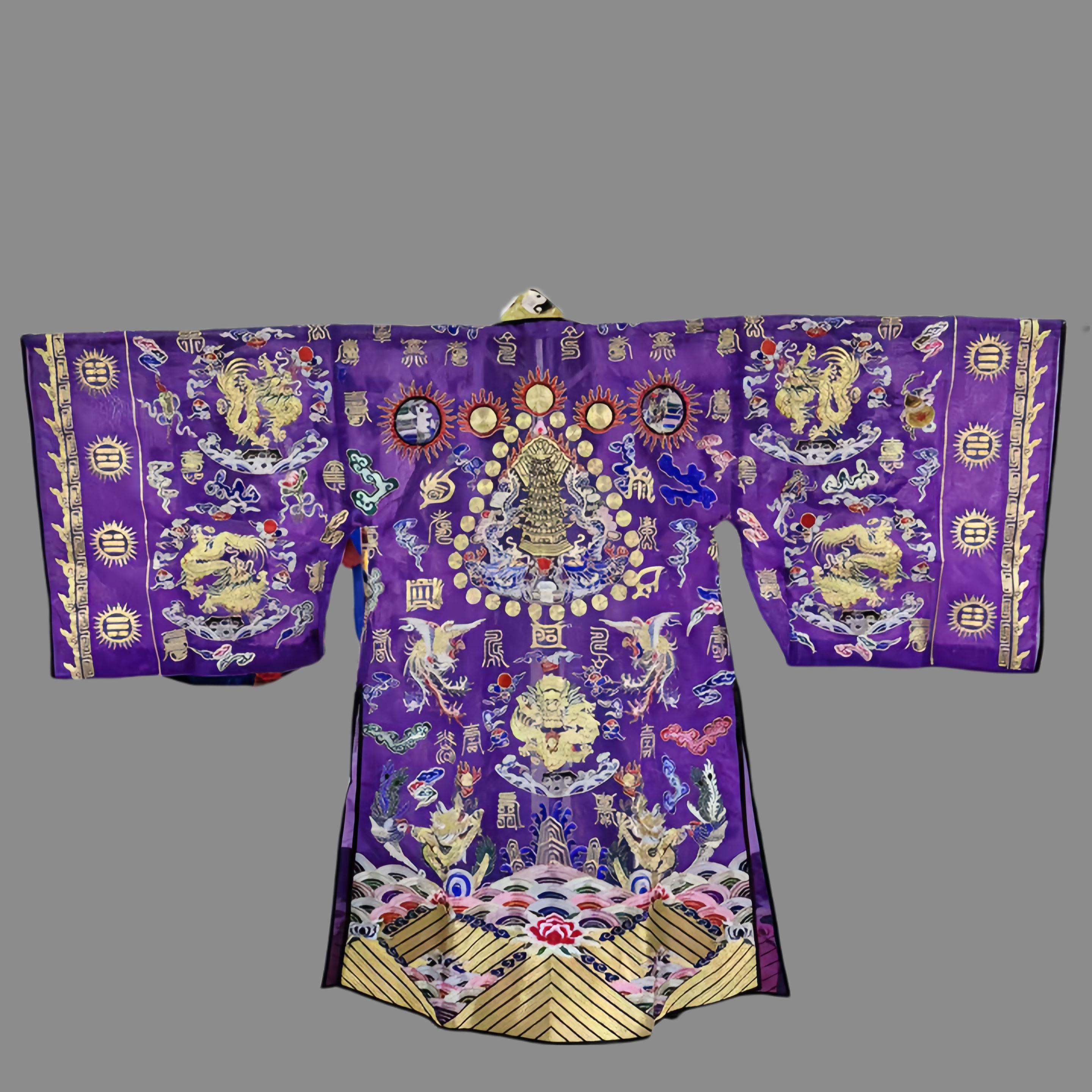 新款高道服纱料五龙小袖法衣紫色道家高功法衣降衣道袍多色可选