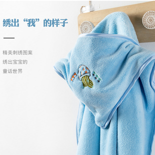 yodoxiui日本婴儿浴巾宝宝超柔洗澡裹巾斗篷儿童带帽新生儿吸水冬