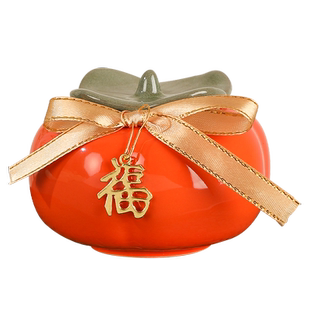 乔迁之喜装饰柿柿如意摆件陶瓷柿子客厅轻奢布置新居进宅仪式礼品