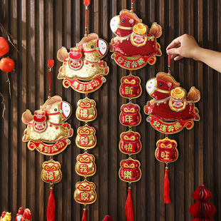 2026马年挂饰新年生肖亮片挂件春节过年立体挂串橱窗墙面装饰用品
