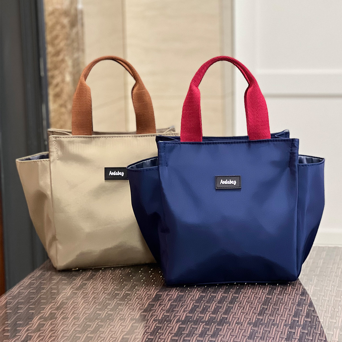 日式上班族饭盒袋防水手拎便当袋