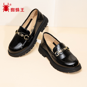 蜘蛛王官方2025年真皮正品女鞋2025新款厚底学院风乐福鞋小皮鞋女