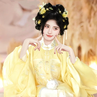 明制汉服女晓月桂郡主两件套刺绣立领对襟琵琶袖补服马面裙鞠婧祎