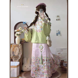 明制汉服女交领上袄马面裙套装日常国风古装大明贵女公主演出旅拍