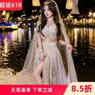 异域风情西域公主服饰网红爆款西双版纳舞蹈服月牙泉沙漠旅拍敦煌
