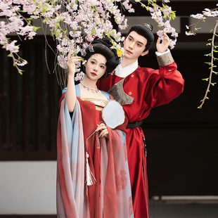 汉服男女复原唐制男圆领袍古风婚服驸马状元官服新中式国风婚礼