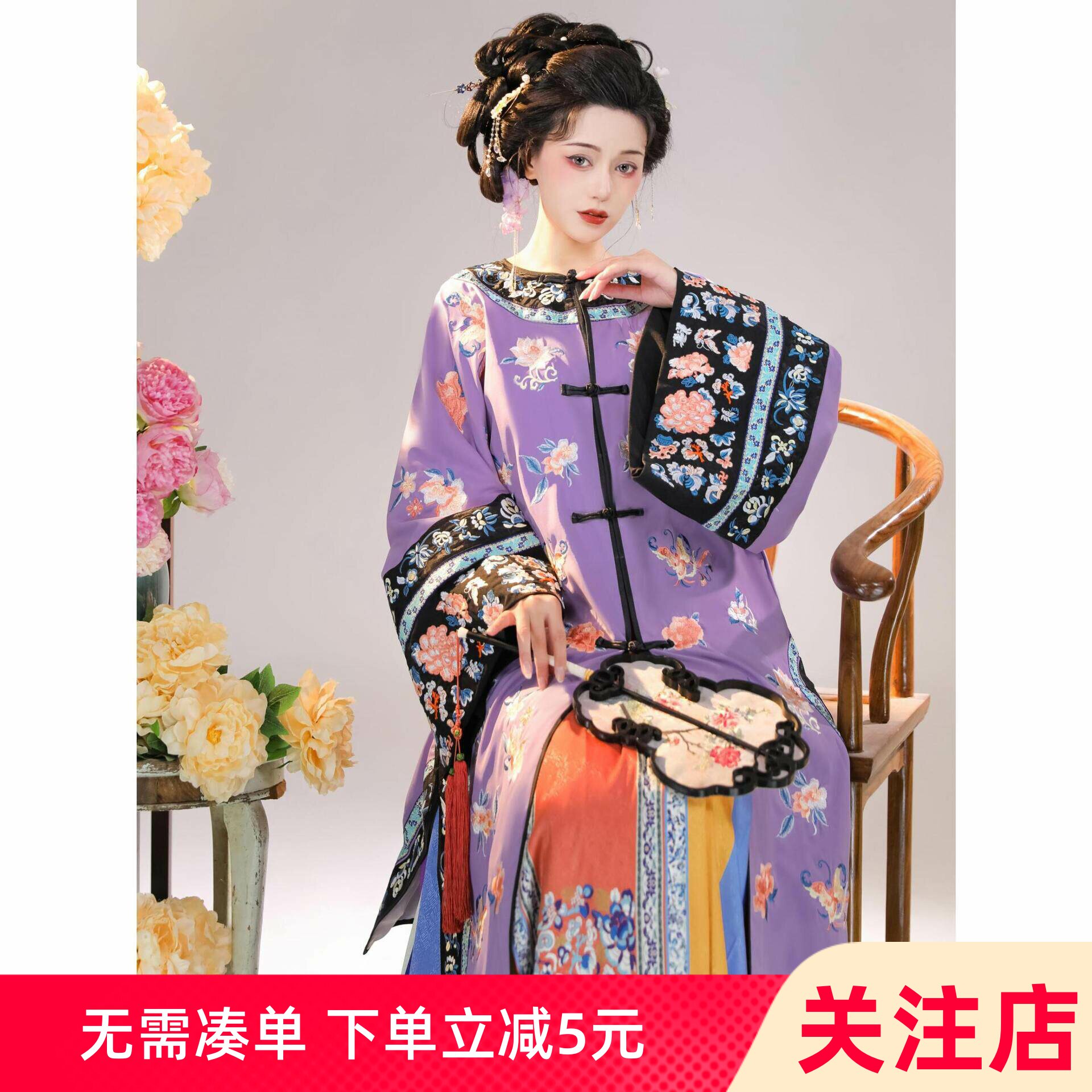 原创2024新款清汉女 对襟圆领马面裙重工刺绣清代服饰 非
