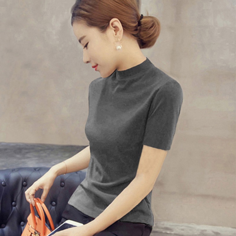 冰丝针织套头T恤小众别致