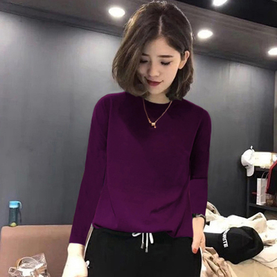 大码毛衣针织衫长袖女半高领薄款