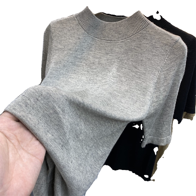 欧艺枚针织半高领套头