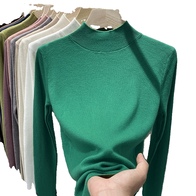 针织半高领套头羊绒毛衣