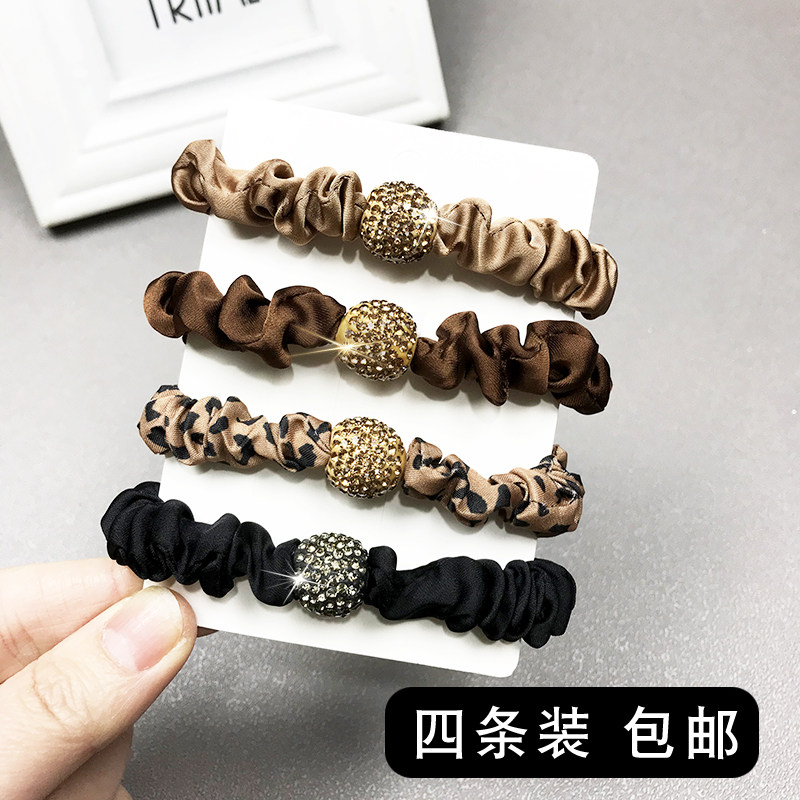 新款气质水钻圆球头绳大肠发圈网红简约扎头发皮筋绑马尾发绳头饰