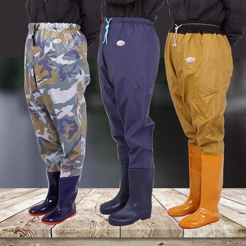 半身雨鞋连体防水裤深筒胶鞋