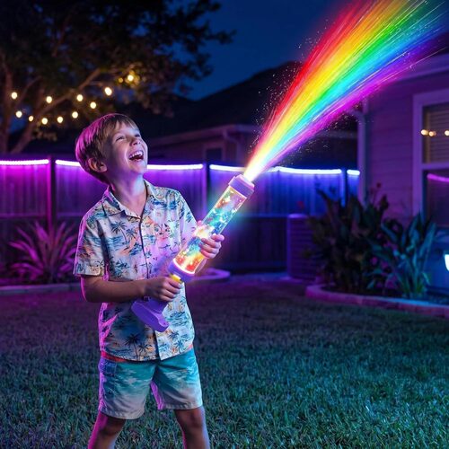 跨境新款 Glowing Rainbow LED Water Blaster 发光彩虹LED喷水枪