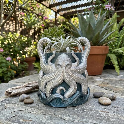 跨境新款Kraken Octopus Planter章鱼克拉肯花盆3D打印工艺品摆件