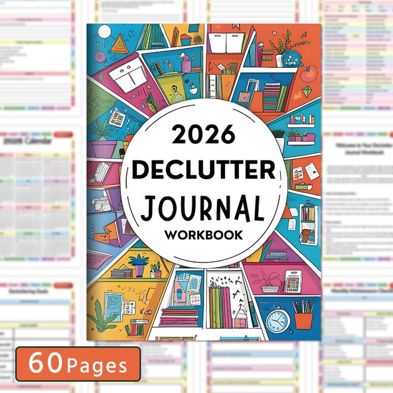 跨境新品2026 Declutter Journal家庭整理工作手册家务日程规划本,文具电教/文化用品/商务用品,手帐/日程本/计划本,淘宝优惠券,粉丝福利购,淘宝优惠卷
