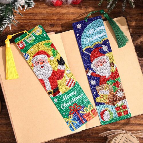 跨境 Christmas Theme Diamond Painting Bookmarks 钻石画书签