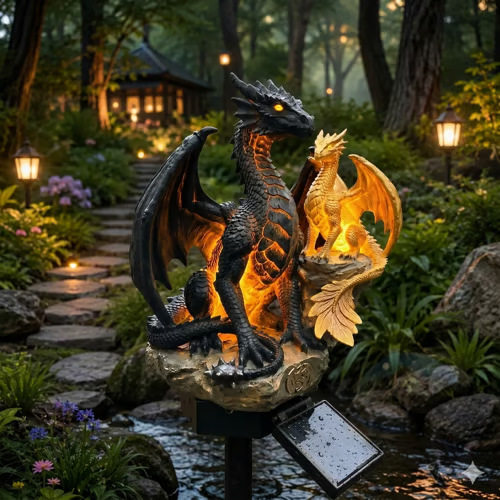 跨境新款Dragon Heritage Solar Garden Light龙之遗产太阳花园灯