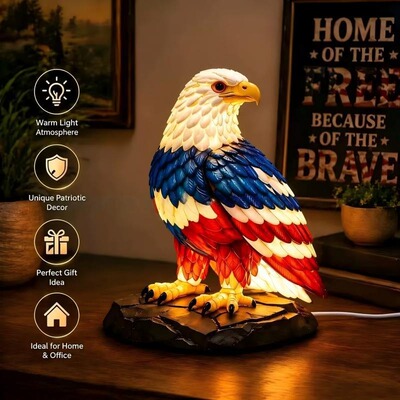 跨境新款Stained Glass Bird Wall Lamps Collection树脂老鹰台灯