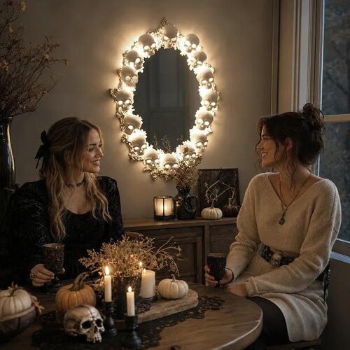 跨境新品Gothic Skull Mirror Wall Décor哥特式骷髅镜面墙装饰