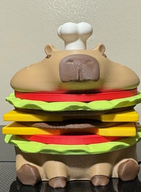 跨境新品 Capy Burger Coaster Set 卡皮巴拉汉堡开瓶器套装家居