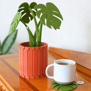 跨境新款 Monstera coaster plant 龟背竹杯垫植物带磁铁3D打印