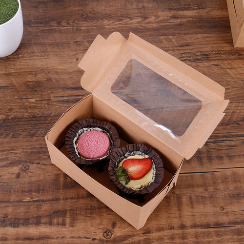 新品纸杯蛋糕包装盒开窗1/2/4/6/12/24粒cupcake蛋挞盒.杯子蛋糕
