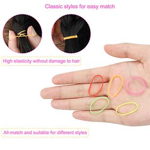 新品Elastic Hair Ties Rubber BandsE for Hair  1000Pcs Colorf