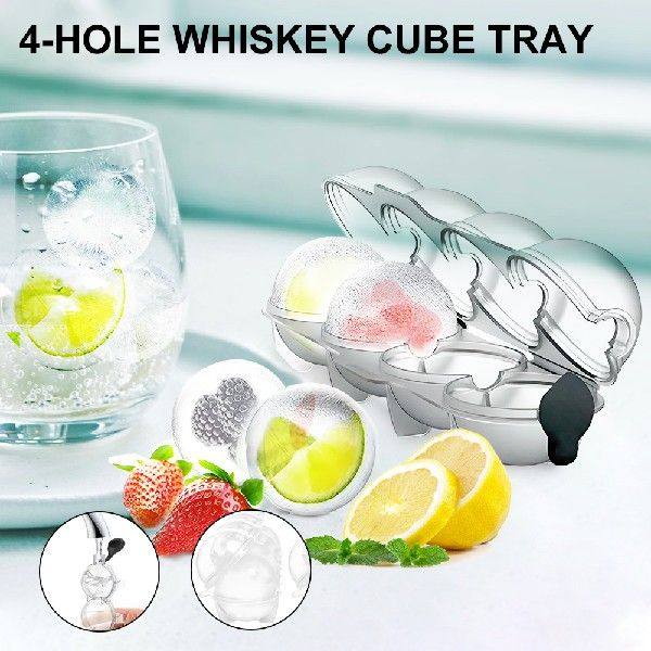 极速4holee Whiskey Kitchen Cube Tray Big Round Moulds Ice