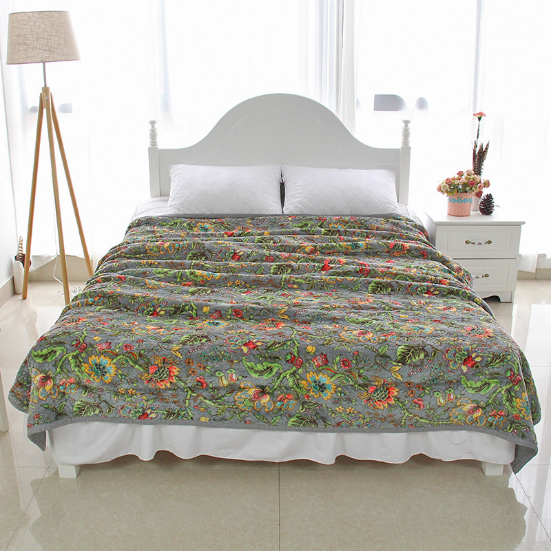 极速法兰绒夹棉牀盖木百合秋冬加厚秋F冬季双面绗缝被盖单件18m双,床上用品,床盖,淘宝优惠券,粉丝福利购,淘宝优惠卷