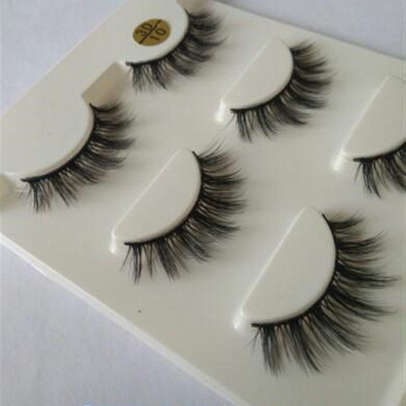 极速3pcs/lot  hanDmaDre real nk fur false eyelash 3D strip