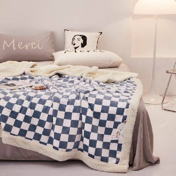 极速Autumn And Winter Solid Color CheckJerboard Blanket Nord