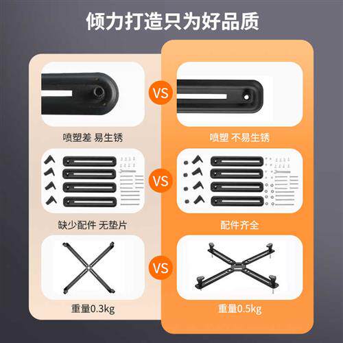 极速显示器支架电脑无孔显示器配件D底座台式可升降无背孔扩展屏