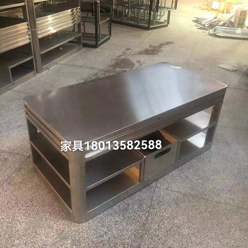 新品现代黑色f不锈钢卡座桌夜场沙发台组合定做夜场家具轻奢酒吧