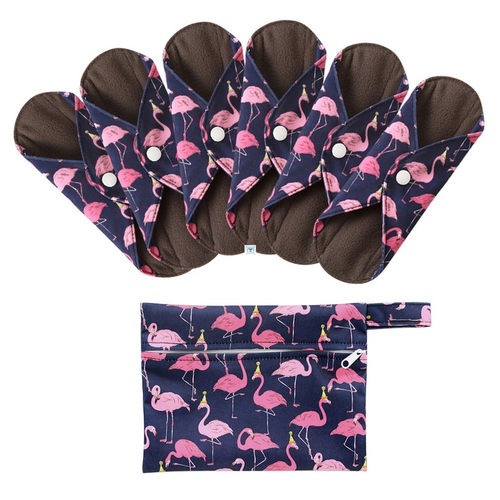 新品Reusable Pads mbamboo Charcoal Sanitary Pads Mama Menstr