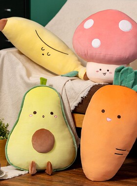新品创意家居卡通动物果蔬抱枕靠垫毛绒I办公室腰靠枕女生送人礼